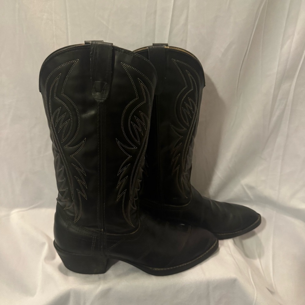 Bronco Vintage Men’s 8.5EE Black Cowboy Boots Style 1920